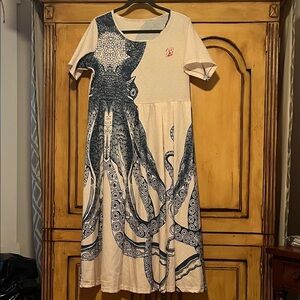 Octopus Print Maxi Dress